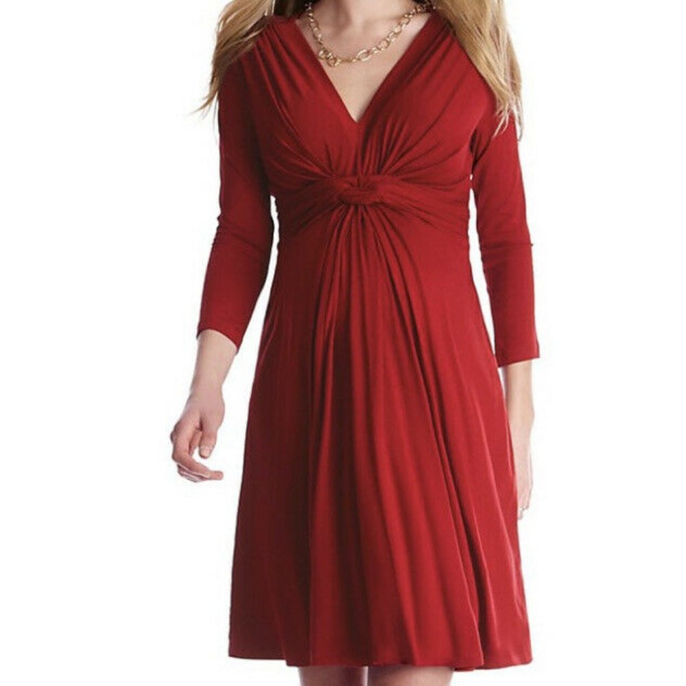 Seraphine Claret Red Maternity Nursing Dress 4